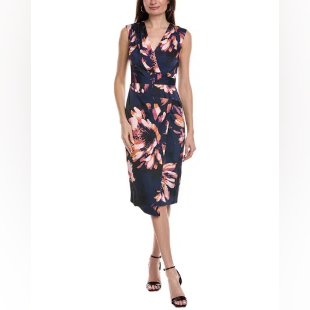 KAY UNGER Gretel Midi Dress In Navy
